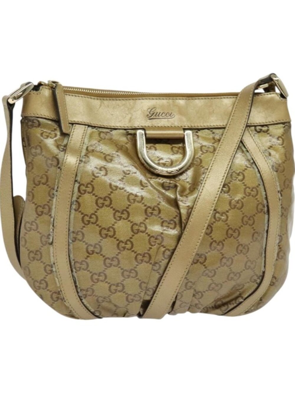 GUCCI GG Crystal Shoulder Bag Gold 203257
